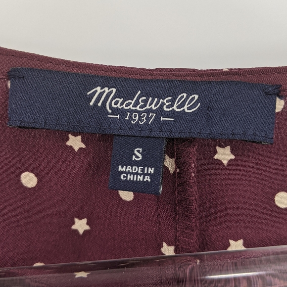 Madewell Silk Composition Star Polkadot Blouse Top - Picture 6 of 8